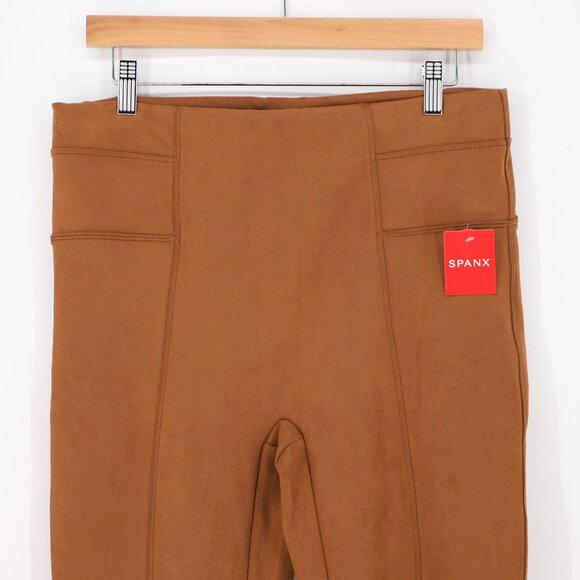 NWT SPANX Faux Suede Leggings in Rich Caramel Soft Stretch Size XL - Picture 7 of 13